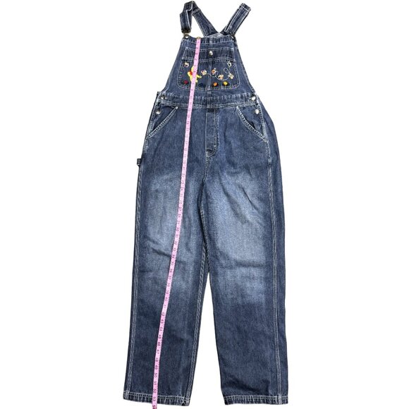 Vintage Disney Winnie Pooh Chasing Bumblebee’s Overalls Womens M Denim Jean Bib - Picture 13 of 14